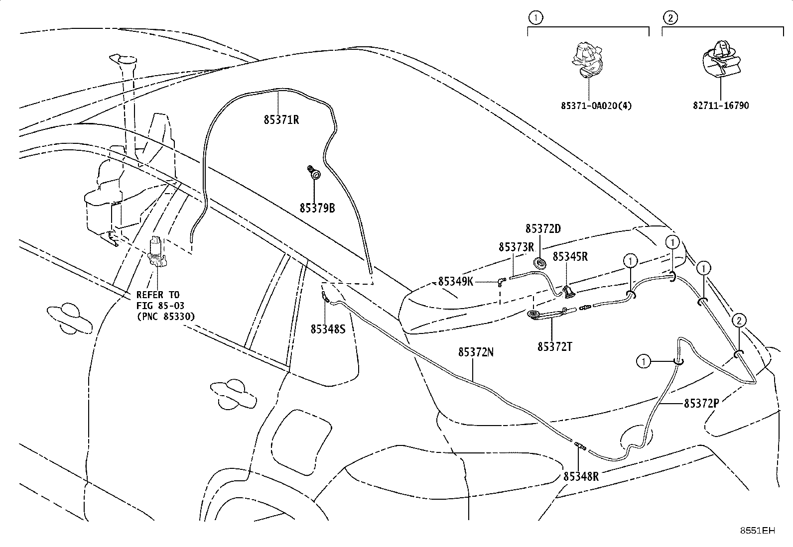 90069-46166 HOSE, REAR WASHER (FROM JOINT TO NOZZLE) product image