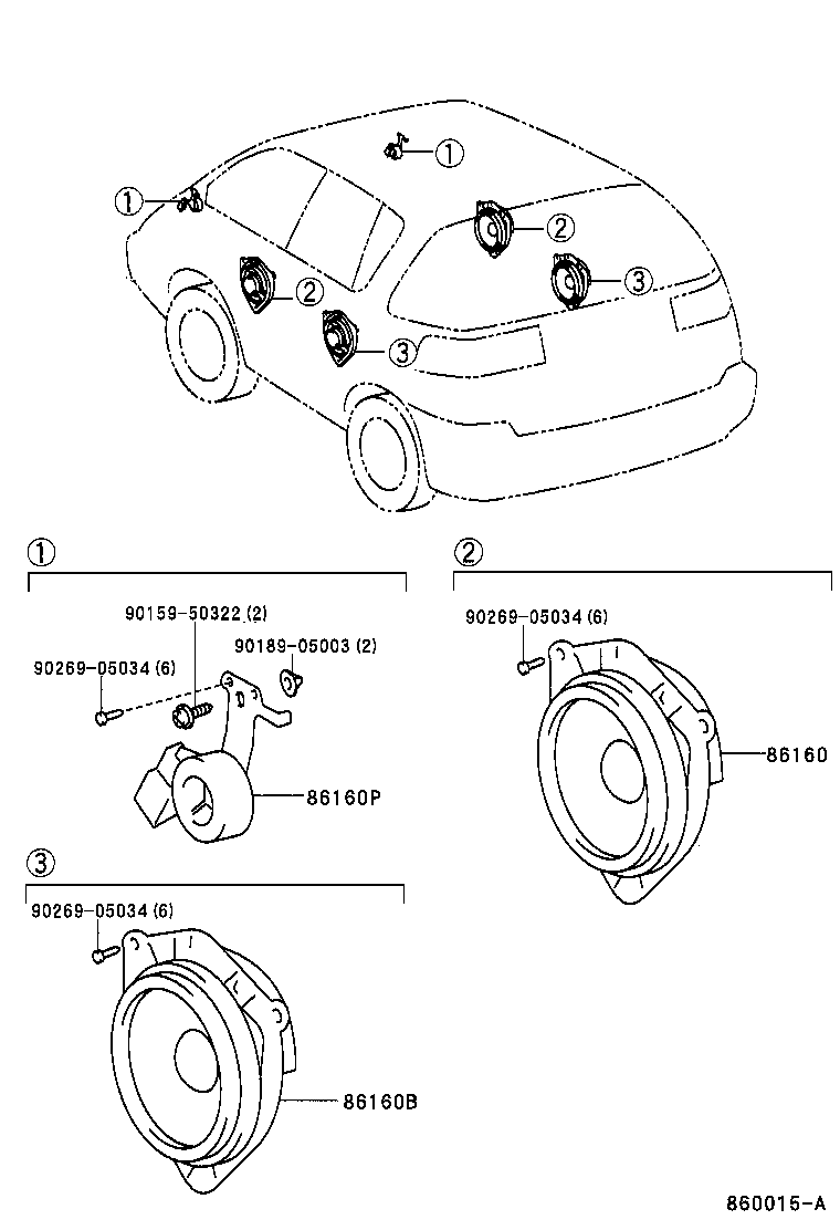 86160-26150 SPEAKER ASSY, FRONT NO.1 product image