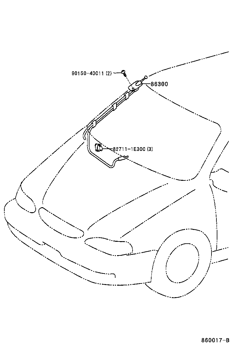 86300-44020 ANTENNA ASSY, W/HOLDER product image