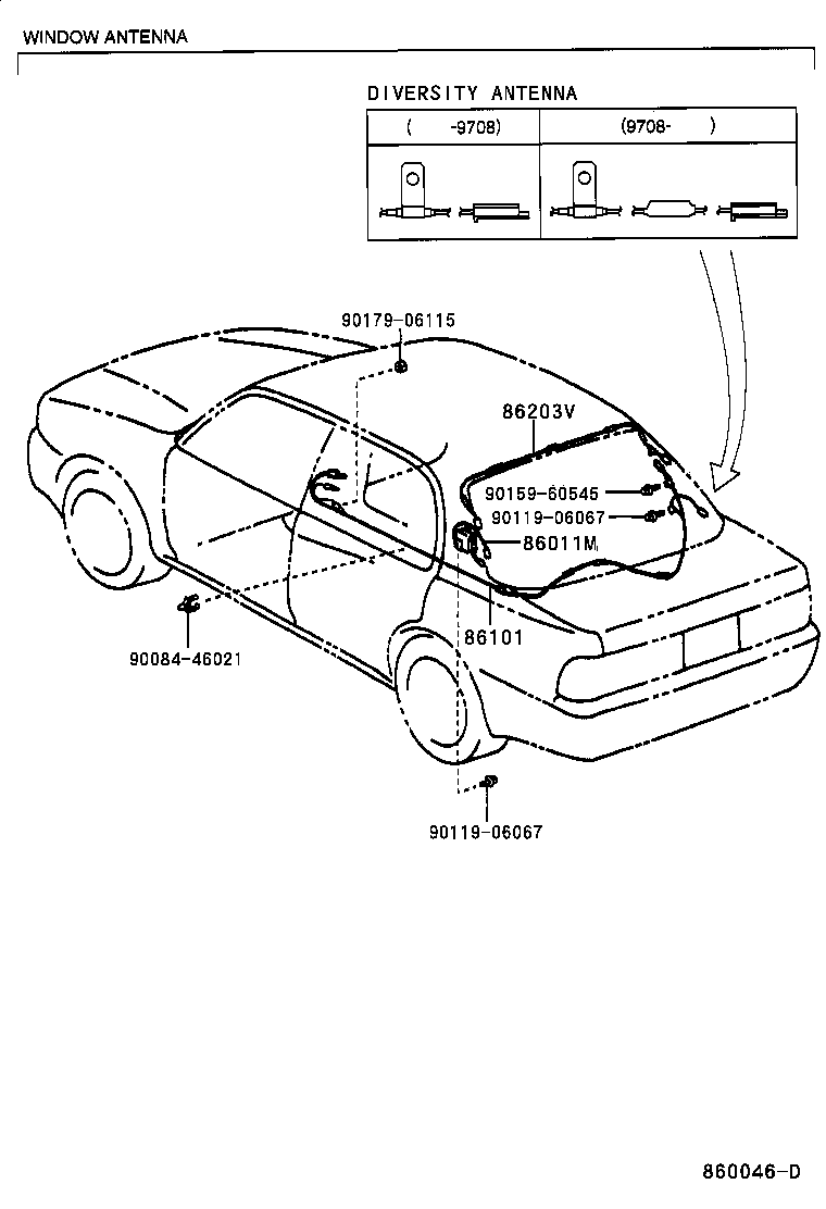 Toyota 86300-AA020 ANTENNA ASSY, W/HOLDER