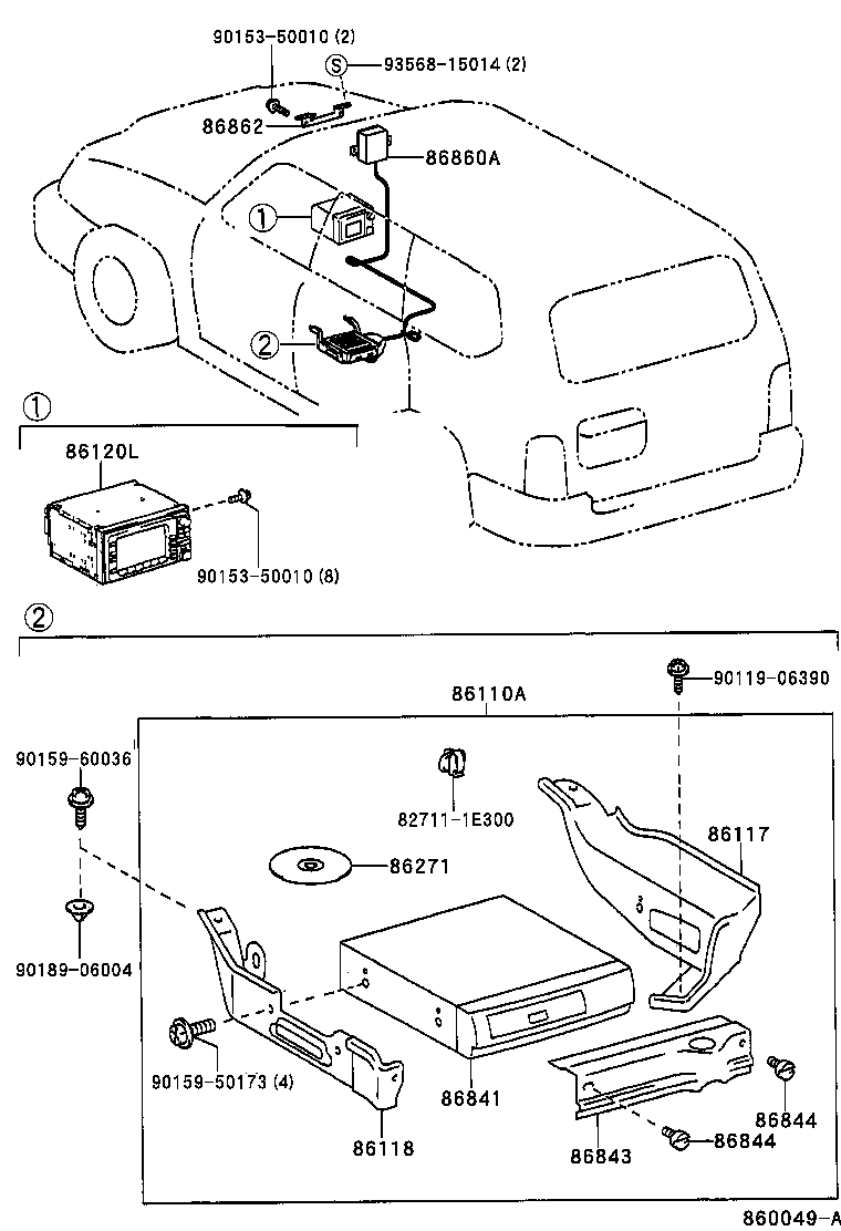 86117-60021 BRACKET, MULTI-DISPLAY CONTROLLER, A product image