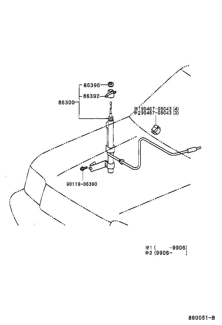 86300-60130 ANTENNA ASSY, W/HOLDER product image