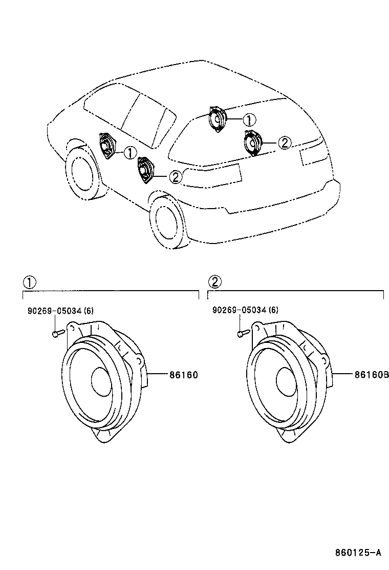 86160-44010 SPEAKER ASSY, FRONT NO.1 product image