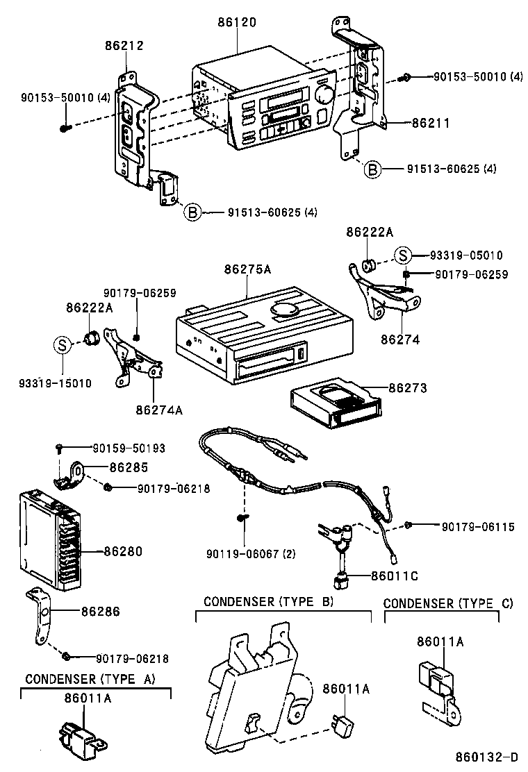 86211-33140 BRACKET, RADIO, NO.1 product image