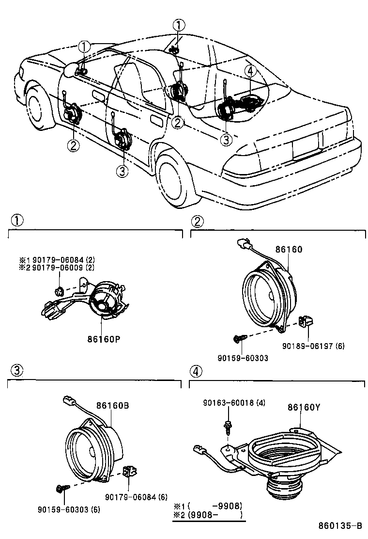 Toyota 86160-33510 SPEAKER ASSY, FRONT NO.1
