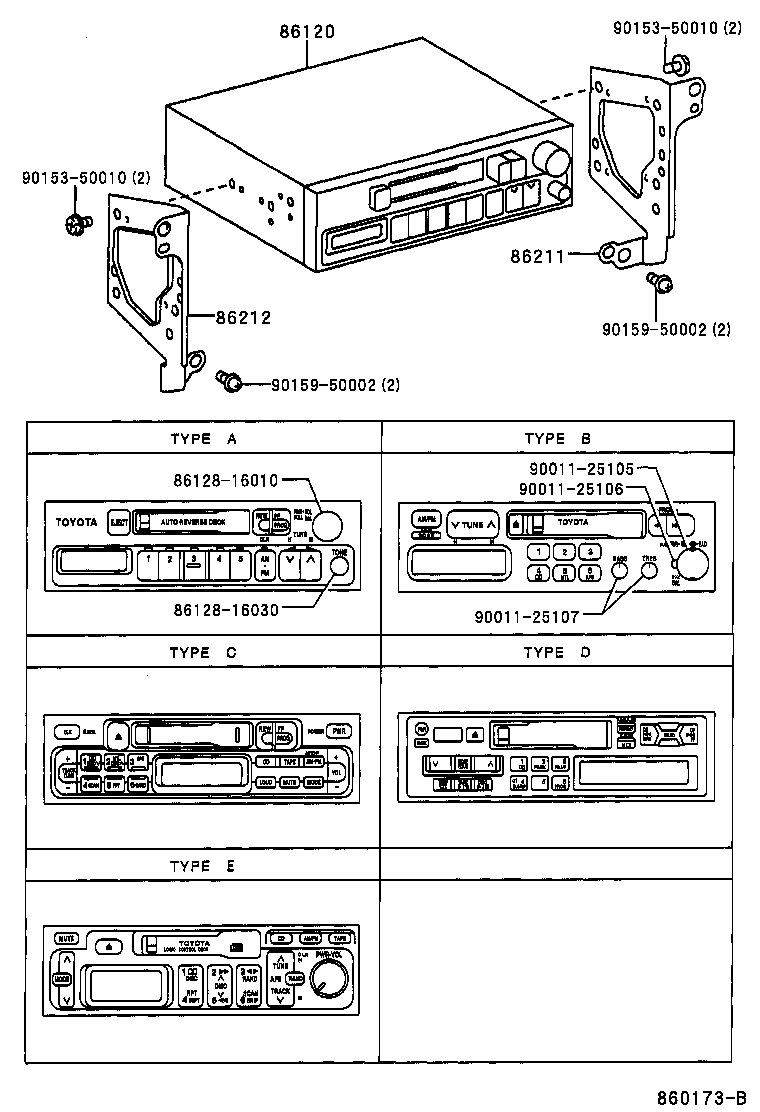 86212-0A010 BRACKET, RADIO, NO.2 product image