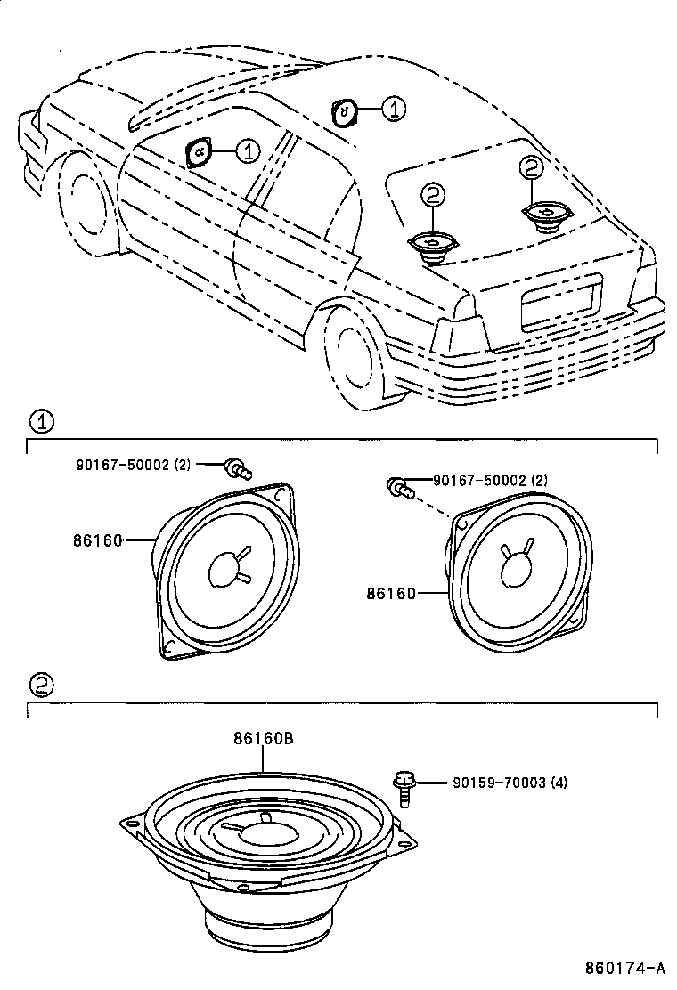86160-0A050 SPEAKER ASSY, FRONT NO.1 product image