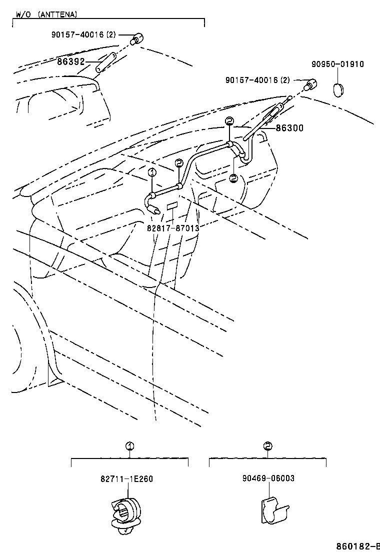86300-28150 ANTENNA ASSY, W/HOLDER product image