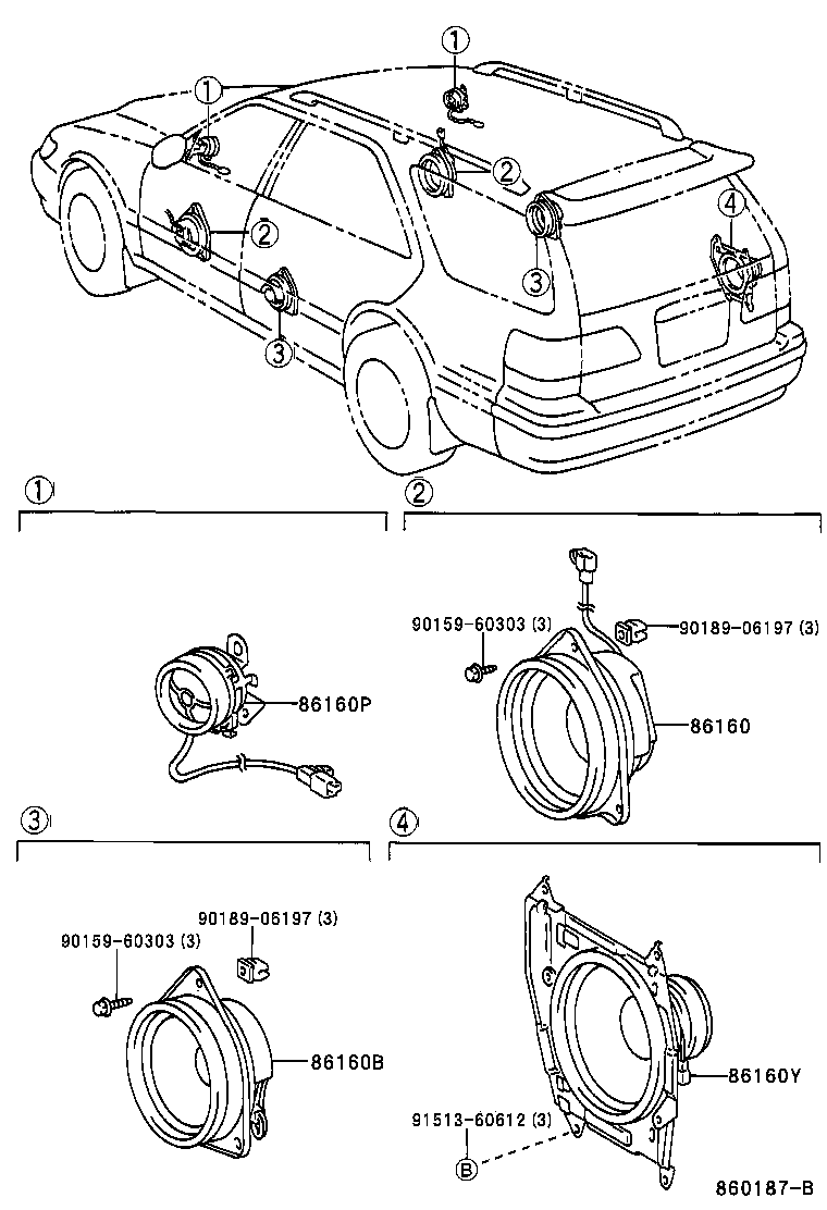 86160-33540 SPEAKER ASSY, REAR product image