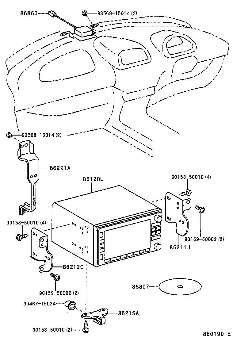 86211-13020 BRACKET, RADIO RECEIVER, NO.1 product image