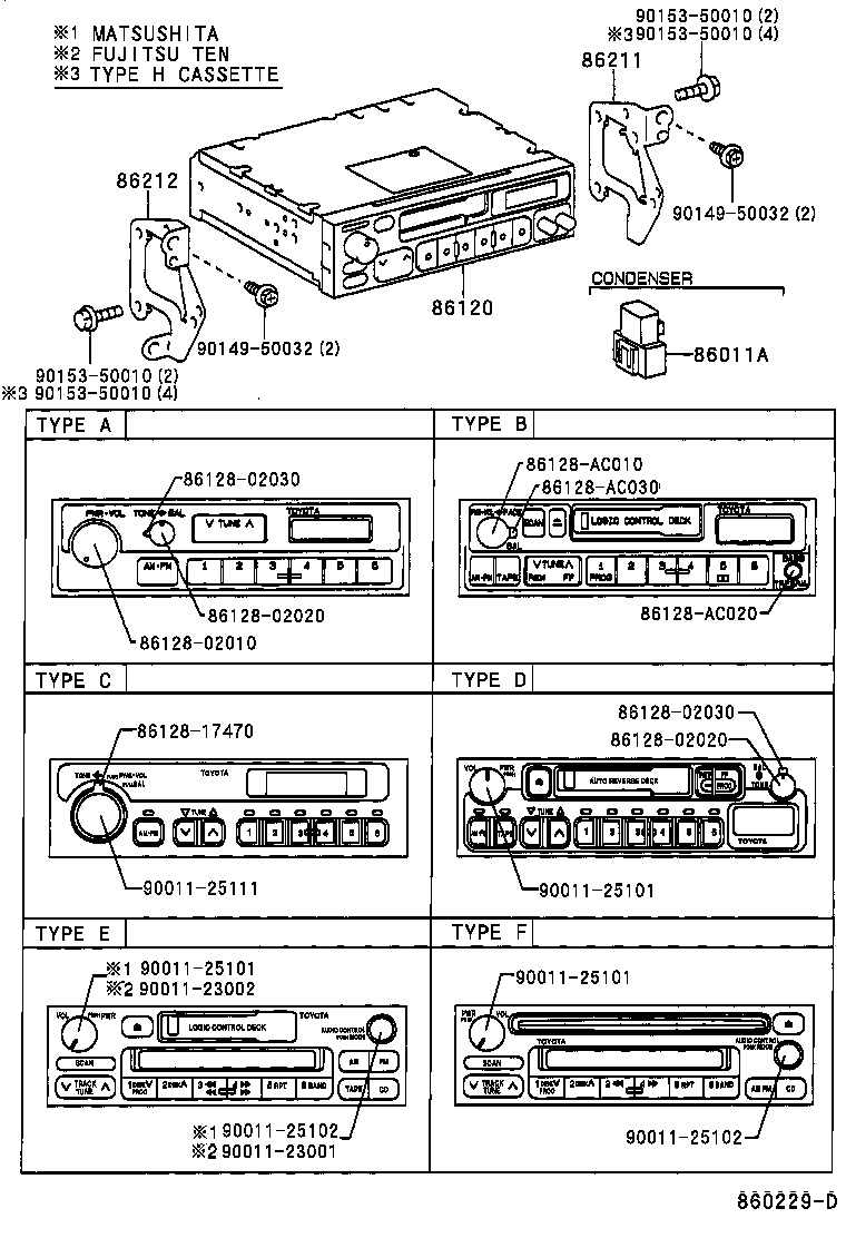 Toyota 86211-04030 BRACKET, RADIO, NO.1
