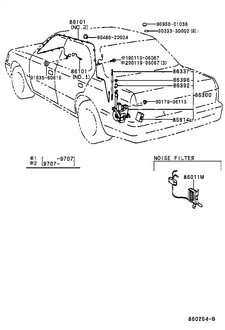 Toyota 86300-50141 ANTENNA ASSY, W/HOLDER