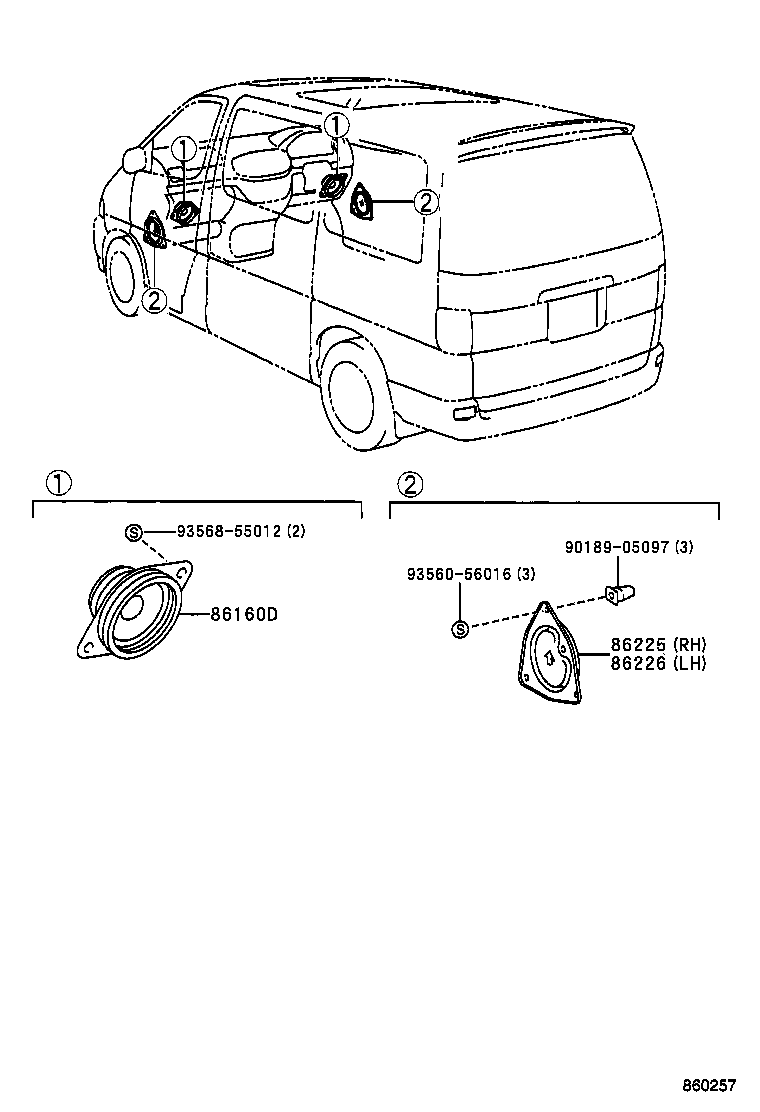 86150-26100 SPEAKER ASSY, STEREO COMPONENT product image
