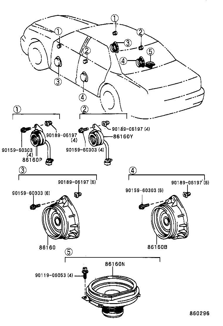86160-40260 SPEAKER ASSY, FRONT NO.2 product image
