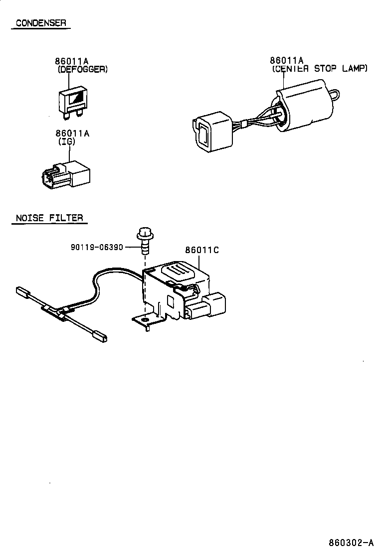 90980-05195 FILTER, NOISE product image