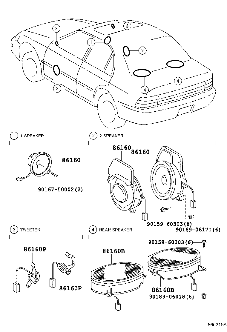 86160-12660 SPEAKER ASSY, REAR product image