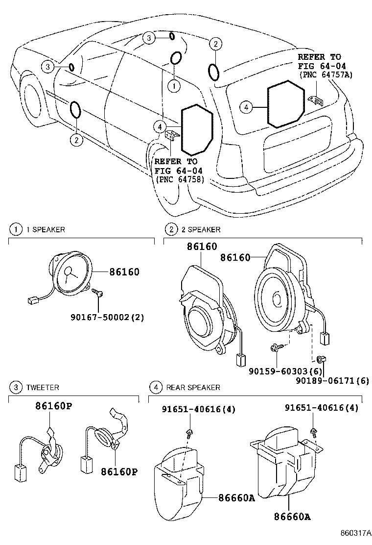 86160-12660 SPEAKER ASSY, REAR product image