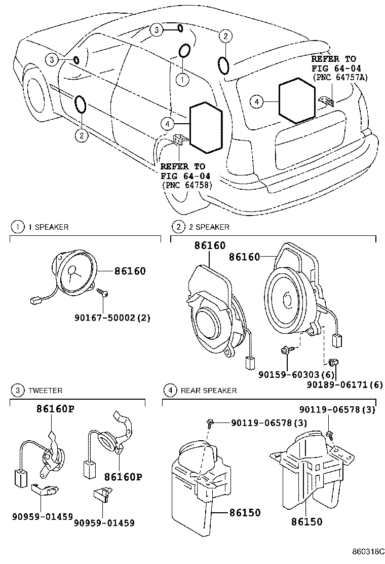 86160-12660 SPEAKER ASSY, REAR product image