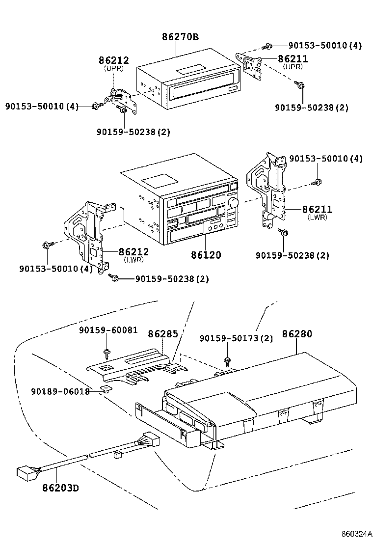 86203-12300 WIRE, STEREO COMPONENT, NO.1 product image