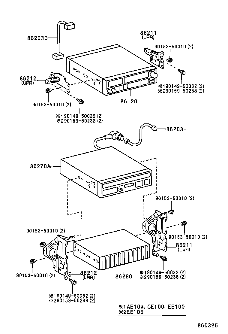 86203-12280 WIRE, STEREO COMPONENT, NO.1 product image
