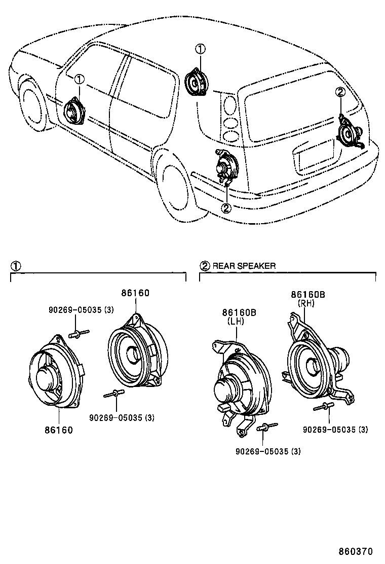 86160-46030 SPEAKER ASSY, REAR product image