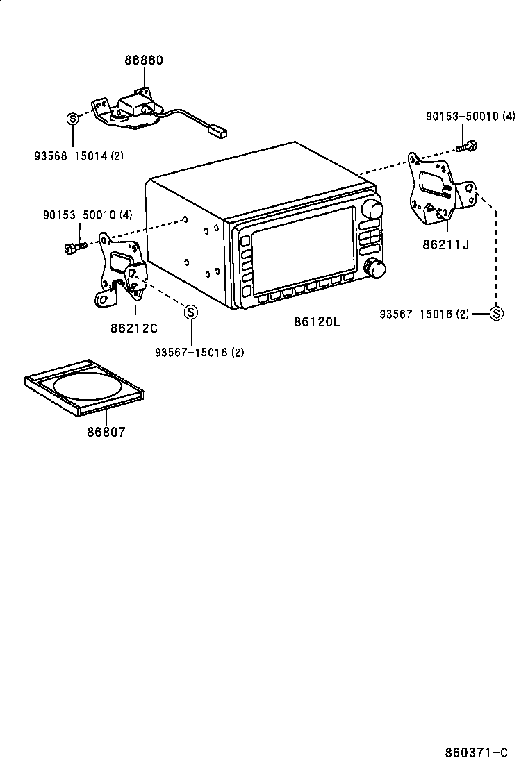 86211-46020 BRACKET, RADIO RECEIVER, NO.1 product image
