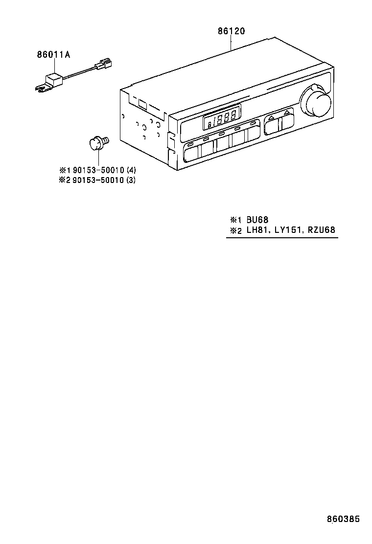 86120-37020 RECEIVER ASSY, RADIO product image