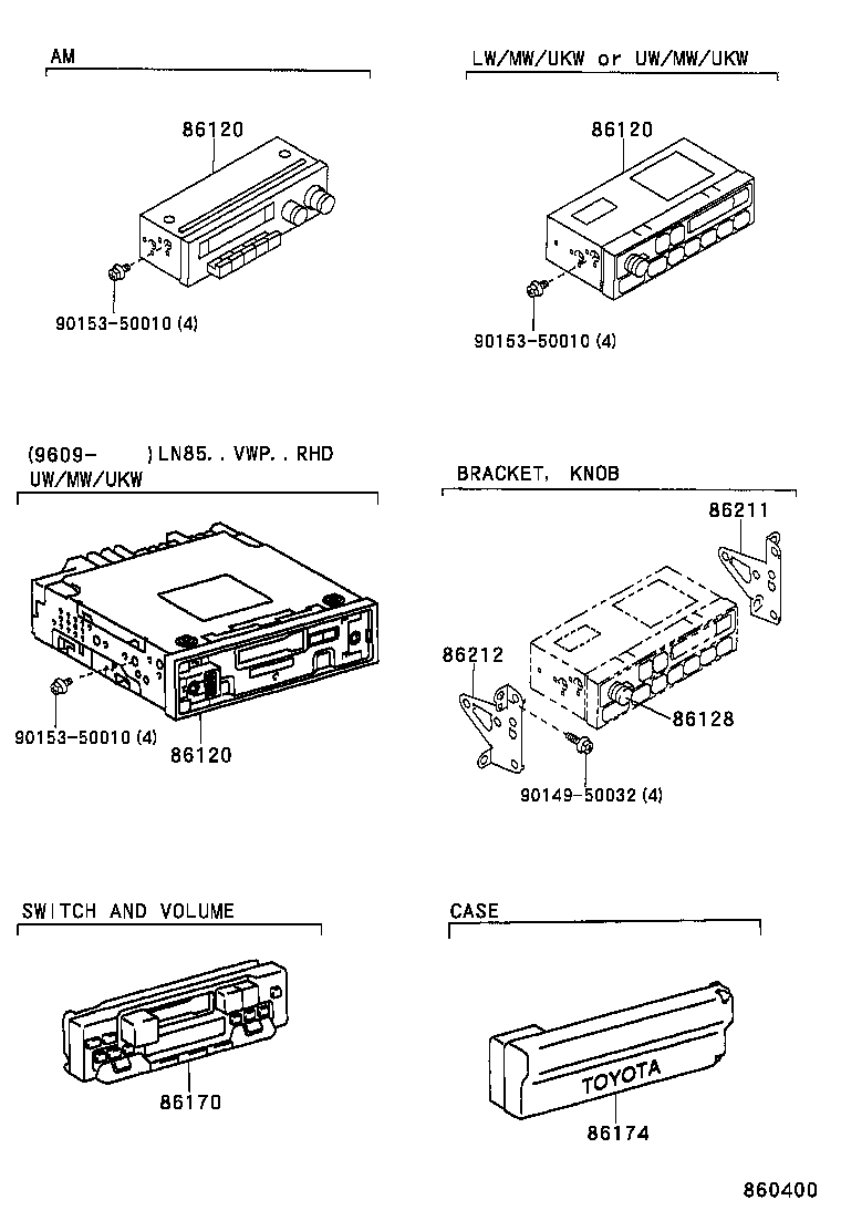 86128-26020 KNOB, RADIO RECEIVER product image