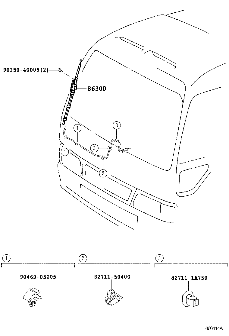 86300-36070 ANTENNA ASSY, W/HOLDER product image