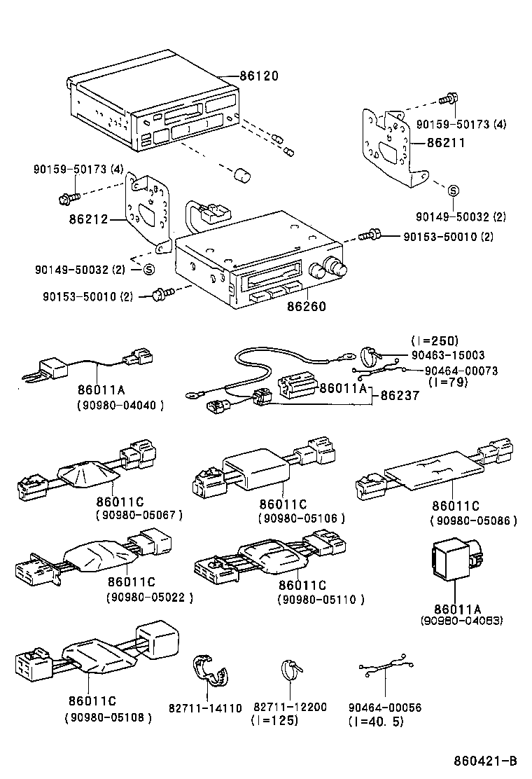 Toyota 86260-17012 TAPE PLAYER ASSY