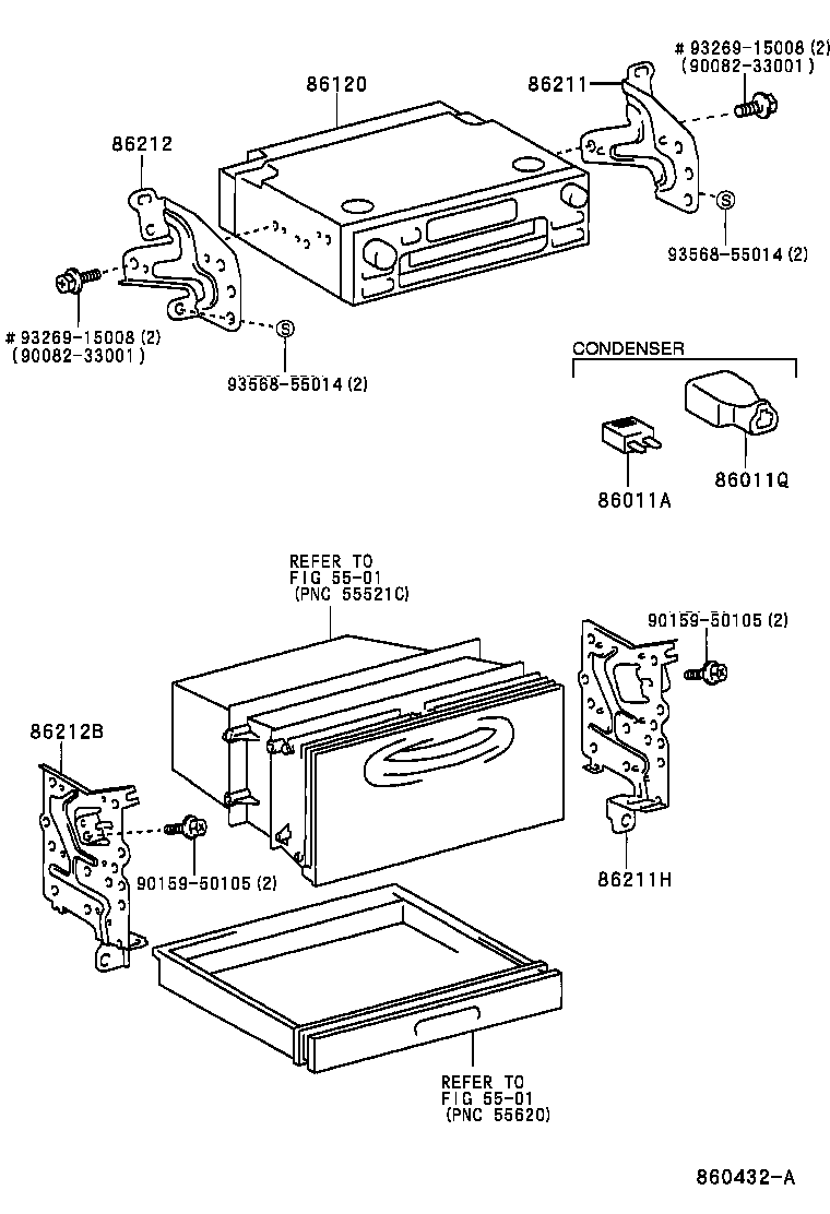 86212-02060 BRACKET, RADIO, NO.2 product image