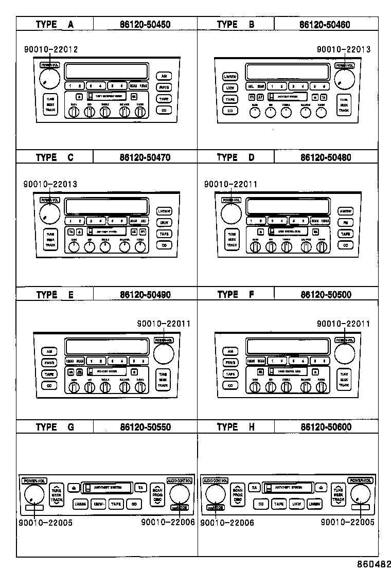 86170-50050 SWITCH AND VOLUME ASSY, RADIO product image