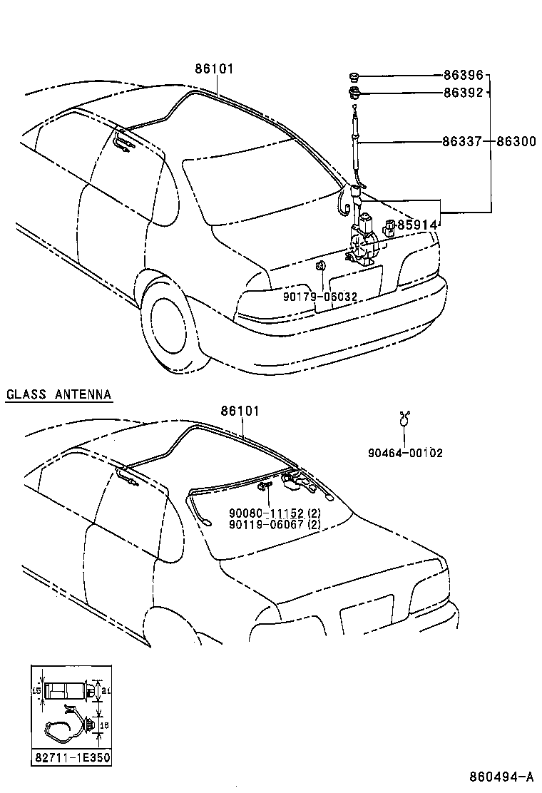 Toyota 86300-AC011 ANTENNA ASSY, W/HOLDER