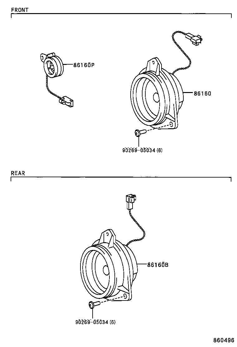 86160-21090 SPEAKER ASSY, REAR product image