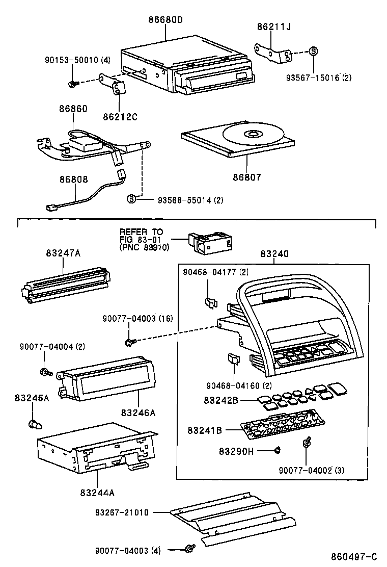 86274-21020 BRACKET, DISC PLAYER, NO.2 product image