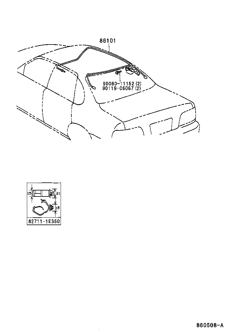 86300-AC020 ANTENNA ASSY, W/HOLDER product image