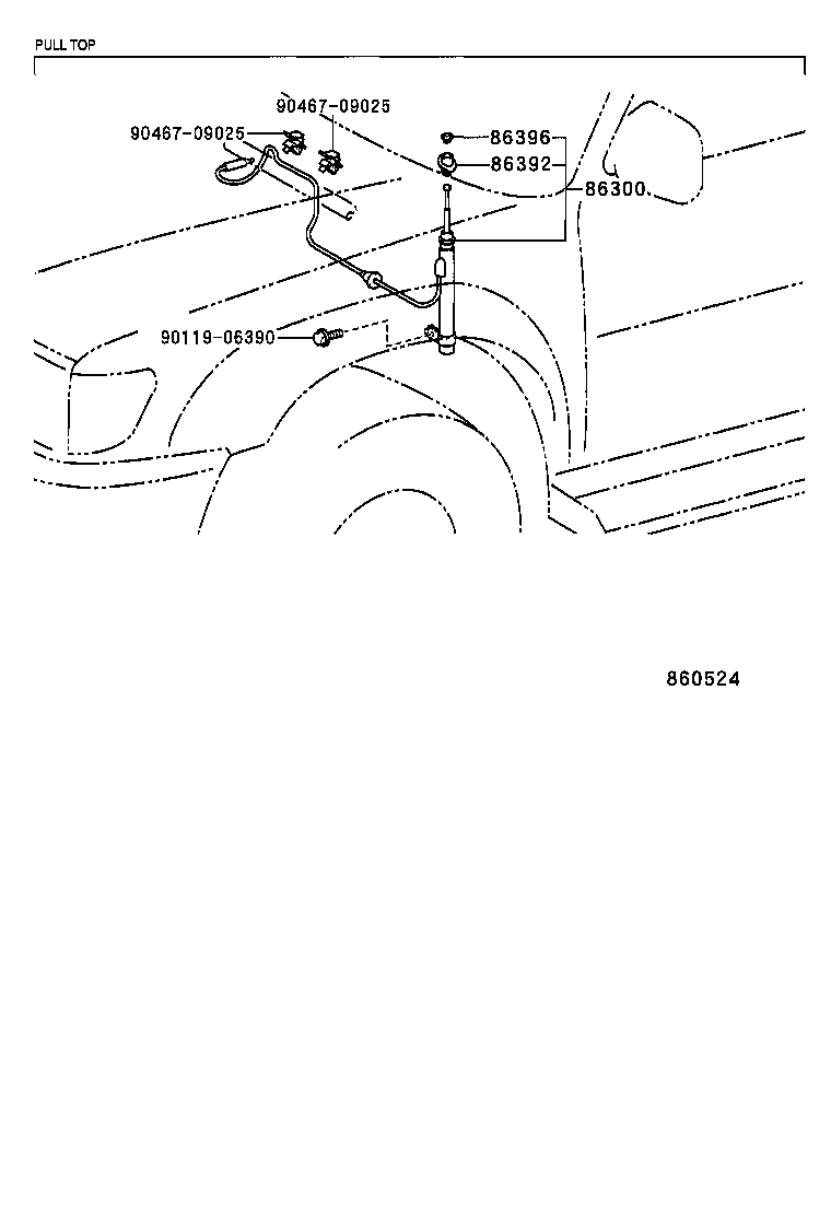 86300-35120 ANTENNA ASSY, W/HOLDER product image