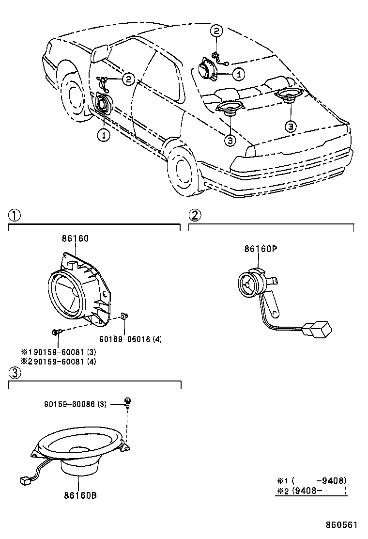 86160-06101 SPEAKER ASSY, REAR product image