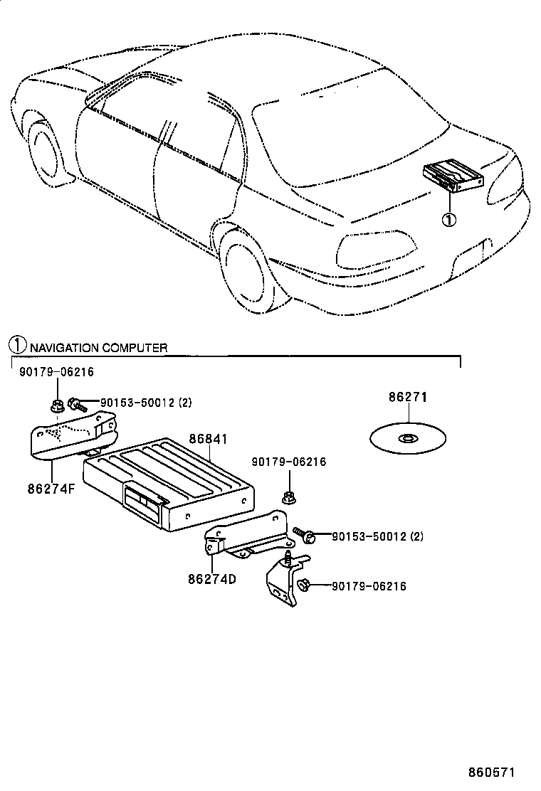 86274-50110 BRACKET, DISC PLAYER, NO.2 product image
