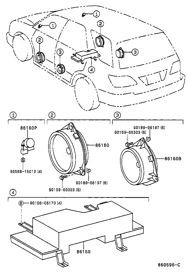 Toyota 86160-48040 SPEAKER ASSY, FRONT NO.1