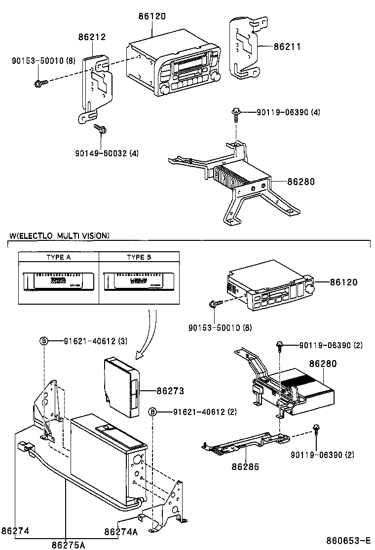 Toyota 86274-60090 BRACKET, DISC PLAYER