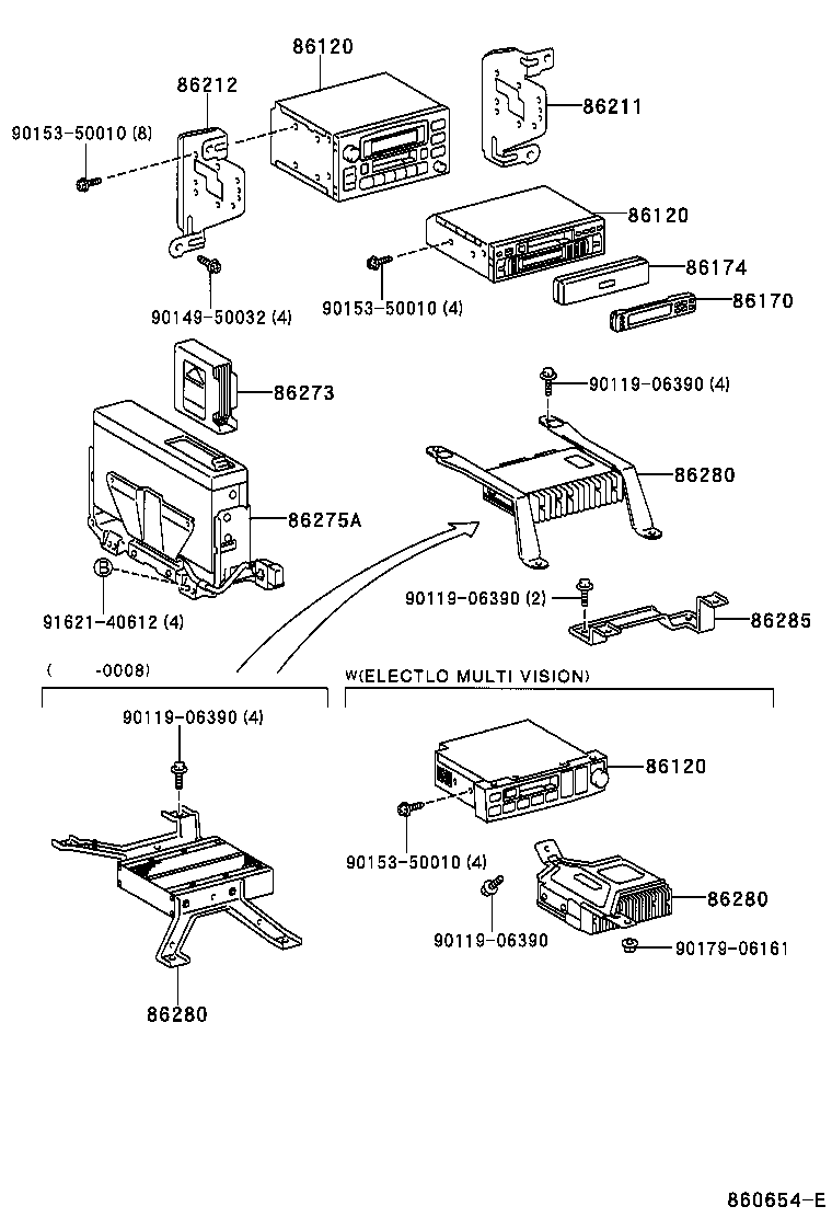86280-60240 AMPLIFIER ASSY, STEREO COMPONENT product image