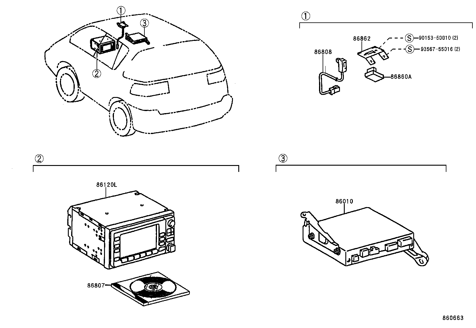 86117-44020 BRACKET, MULTI-DISPLAY CONTROLLER, A product image