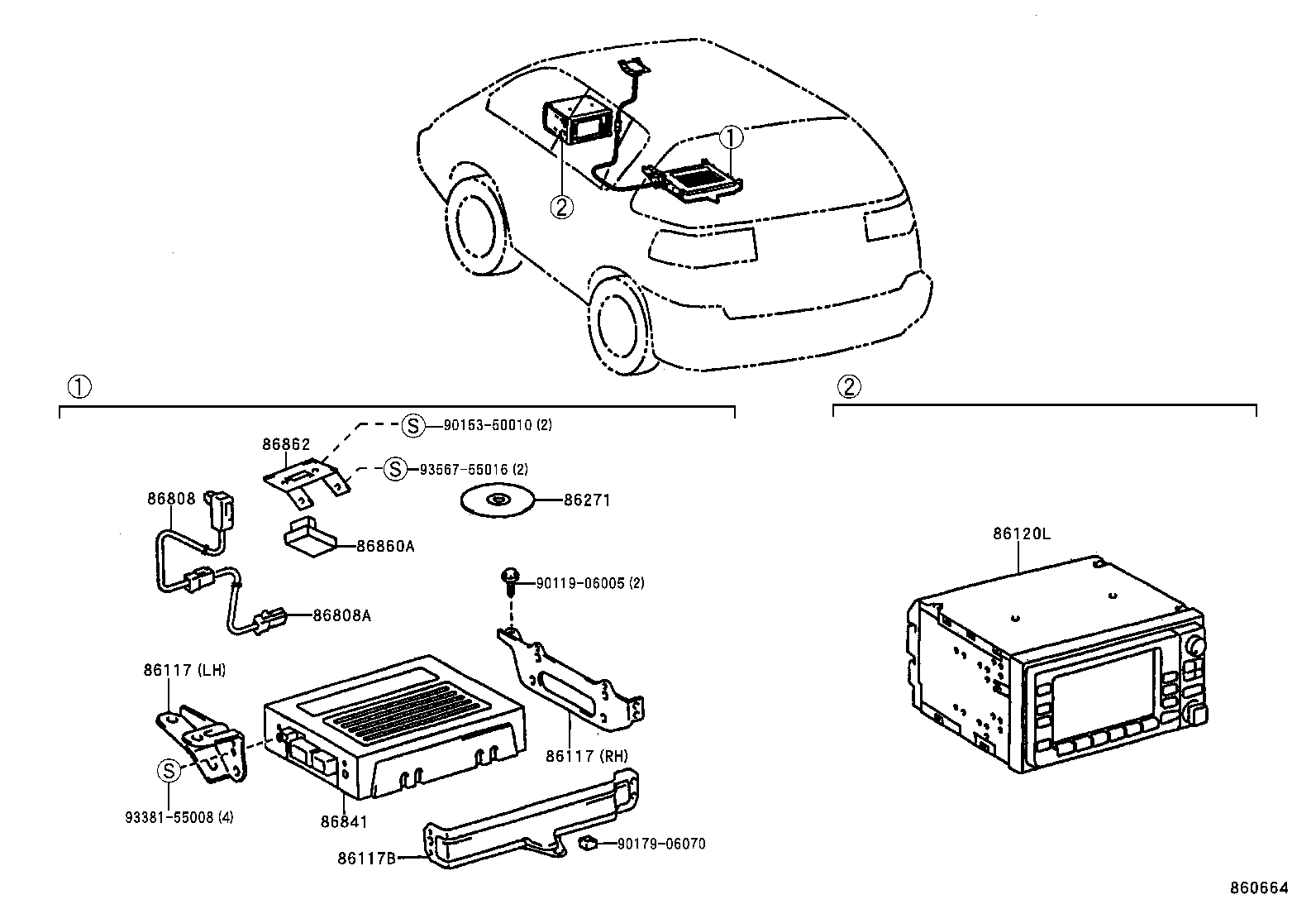 86117-44020 BRACKET, MULTI-DISPLAY CONTROLLER, A product image
