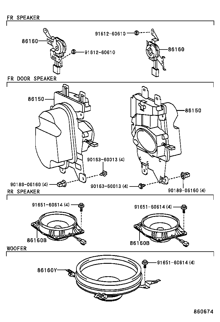 86160-24310 SPEAKER ASSY, REAR NO.2 product image
