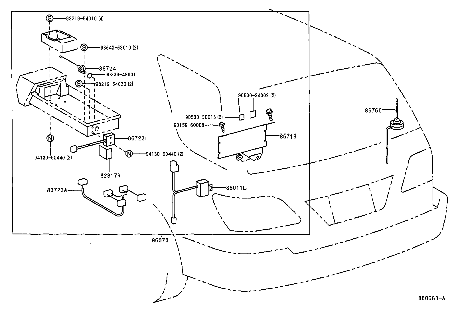 Toyota 86729-48011 BRACKET, MOBILEPHONE