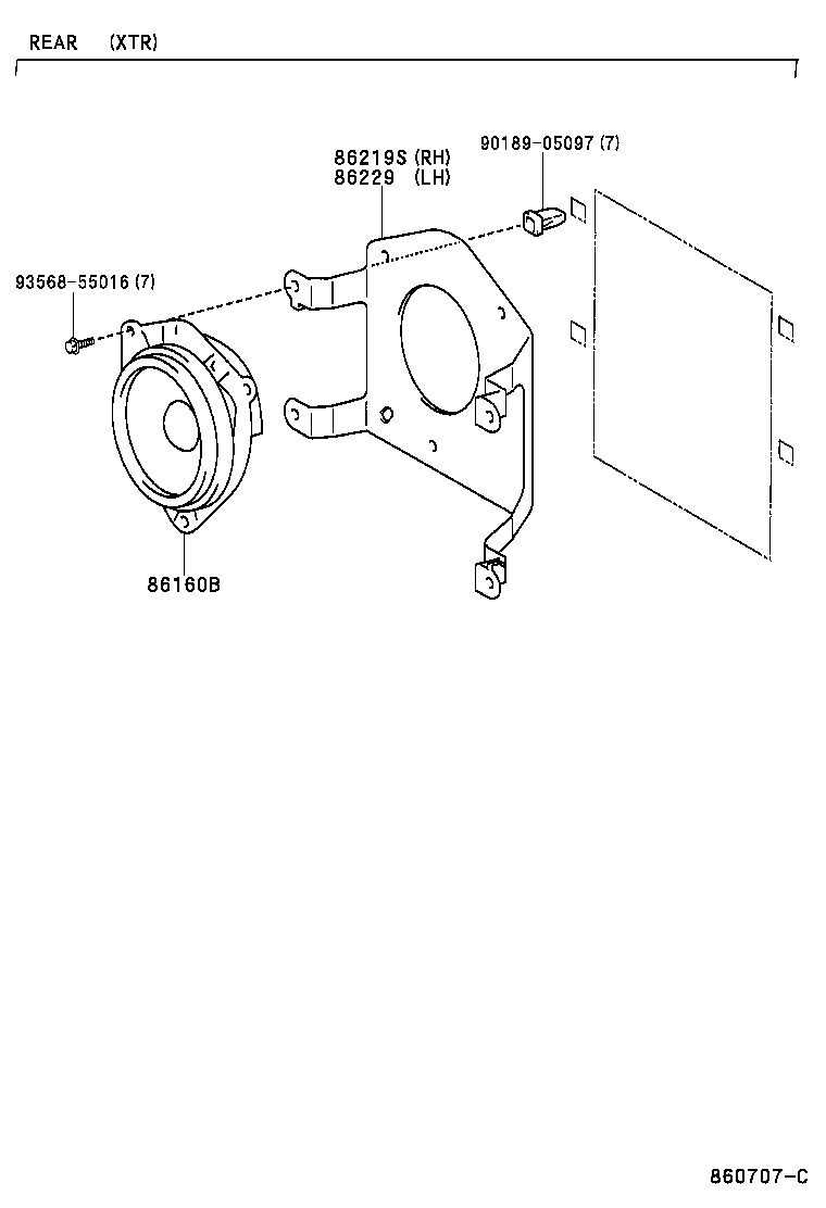86219-35030 BRACKET, STEREO SPEAKER, RH product image