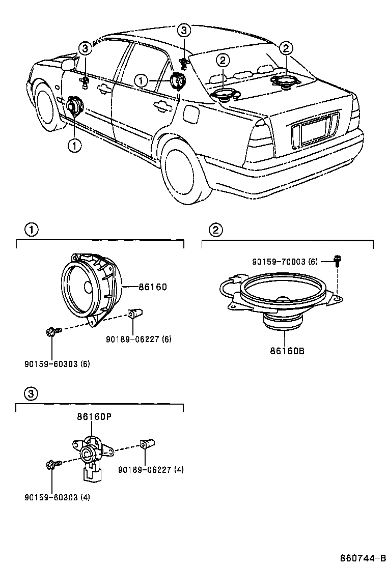 86160-51070 SPEAKER ASSY, FRONT NO.2 product image