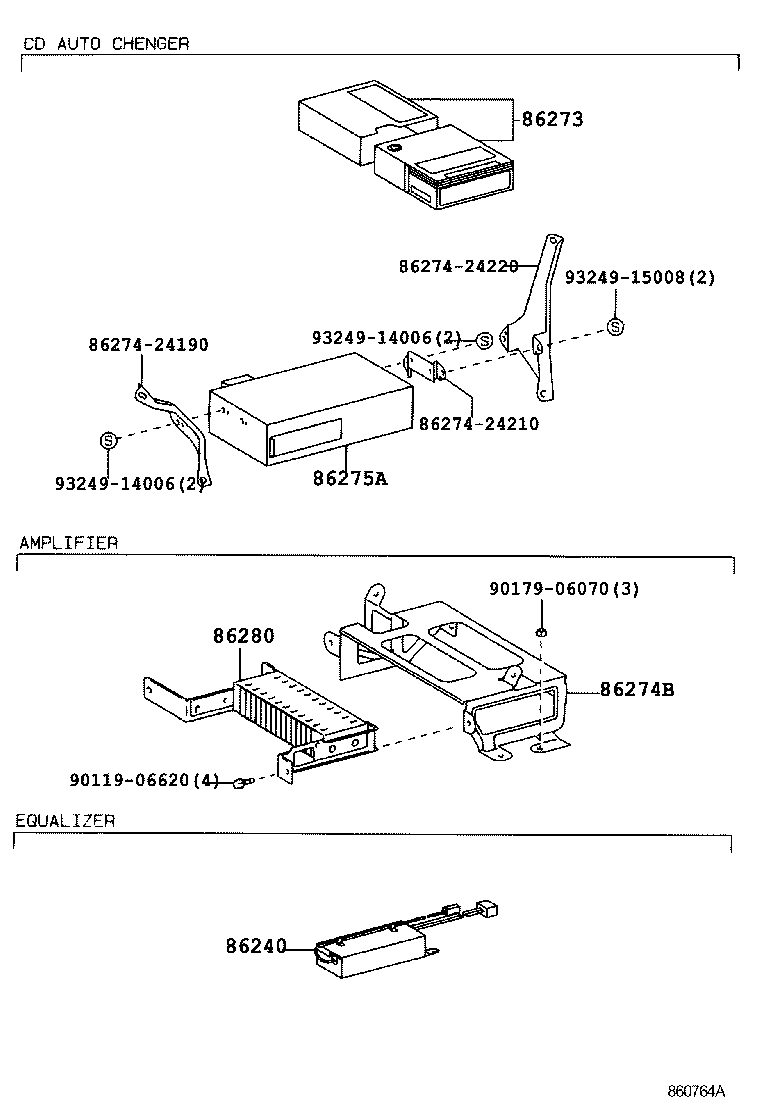 Toyota 86240-24010 EQUALIZER ASSY,STEREO COMPONENT