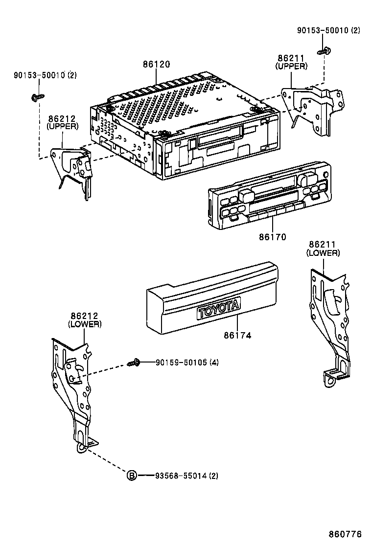 86212-12340 BRACKET, RADIO, NO.2 product image